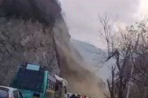 Landslide Chokes Baramulla-Uri Highway as Road Expansion Triggers Massive Rockfall
