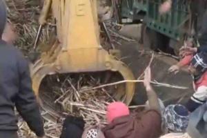 Narrow Escape at Sarsawa Sugar Mill as Farmer Rescued from Crushing Machinery