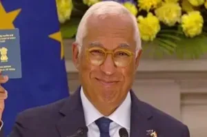 EU Council President Antonia Costa shows his passport mid speech, calls India-EU ties 'personal'