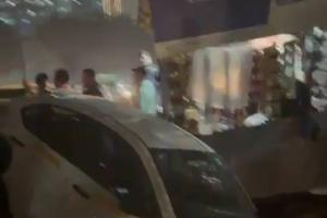 Narrow Escape in Noida as Unattended Vehicle Plunges Into Open Drain