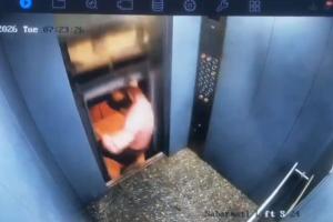Narrow Escape in Valsad as Resident Clings to Door Frame During Elevator Freefall