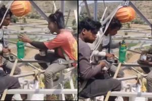 Height-Defying Lunch Break: Viral Video of Workers Eating Hundreds of Feet Above Ground Stuns Social Media
