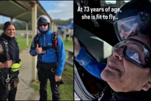 73-Year-Old Woman Fulfils Lifelong Dream of Skydiving, Inspires Millions Online