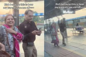 Railway Station Farewell Video Goes Viral as Daughter Calls Herself 'Rich'