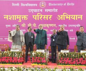 V-P Radhakrishnan launches drug free campus campaign at Delhi University